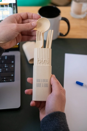Couvert made in France BINI - Kit de couvert en matière naturelle biosourcée personnalisable