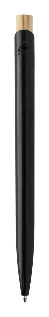 Stylo à bille en plastique ABS recyclé avec capuchon en bambou personnalisable
