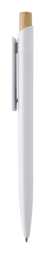 Stylo à bille en plastique ABS recyclé avec capuchon en bambou personnalisable