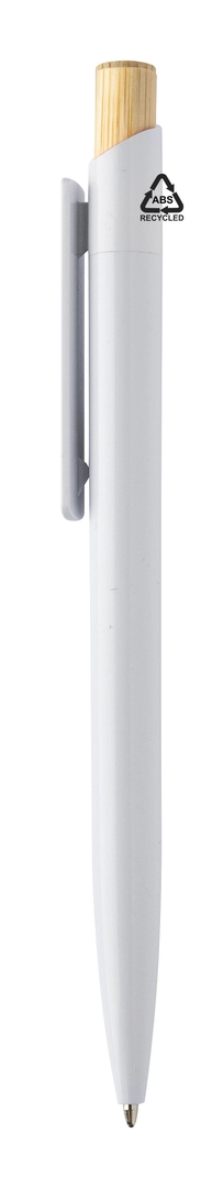 Stylo à bille en plastique ABS recyclé avec capuchon en bambou personnalisable