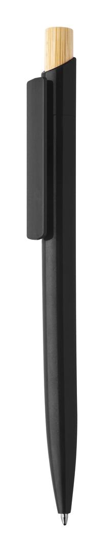 Stylo à bille en plastique ABS recyclé avec capuchon en bambou personnalisable