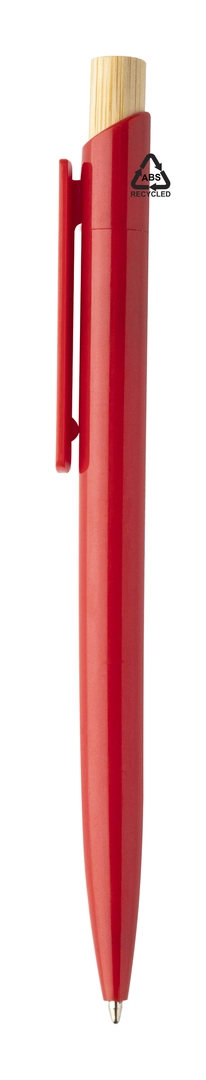 Stylo à bille en plastique ABS recyclé avec capuchon en bambou personnalisable