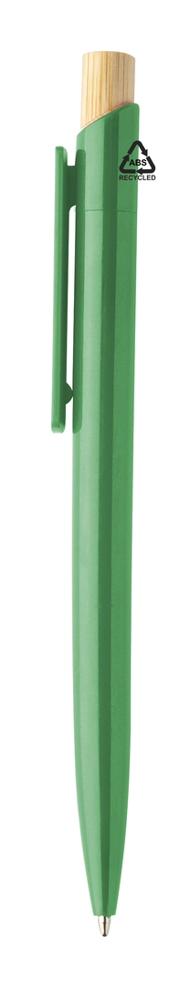 Stylo à bille en plastique ABS recyclé avec capuchon en bambou personnalisable