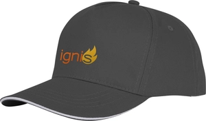 Casquette sandwich 5 panneaux - Panneau frontal renforcé personnalisable