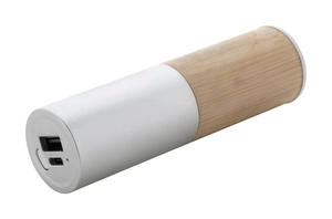 Power bank en aluminium recyclé et bambou personnalisable