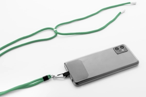 Tour de cou support pour téléphone portable en RPET réglable en longueur personnalisable