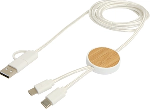Câble 5 en 1 en plastique recyclé de 150 cm - charge rapide de 27 W personnalisable