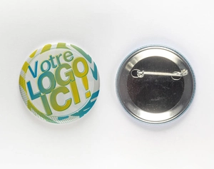 Badge attache épingle - Diamètre 25mm - Made in France personnalisable