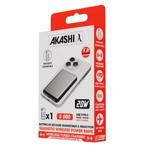 Batterie de secours magsafe chargement sans fil 5000 mAh personnalisable