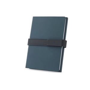 Bloc-notes A5 en PU (50% recyclé) avec deux blocs : pages lignées et pages non lignées personnalisable