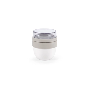 Bocal alimentaire avec deux compartiments de 350 ml et 230 ml - forme ovale et double paroi personnalisable