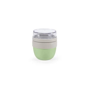 Bocal alimentaire avec deux compartiments de 350 ml et 230 ml - forme ovale et double paroi personnalisable
