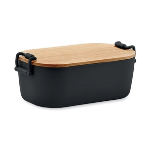 Boîte à lunch en PP avec 2 fermoirs latéraux et couvercle en bambou 700ml personnalisable