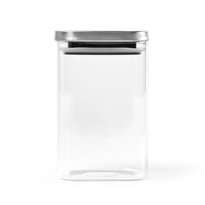 Boîte de conservation en verre 1270 ml avec couvercle en acier inox recyclé personnalisable