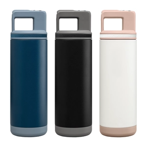 Bouteille acier inoxydable, paille amovible - 590 ml personnalisable