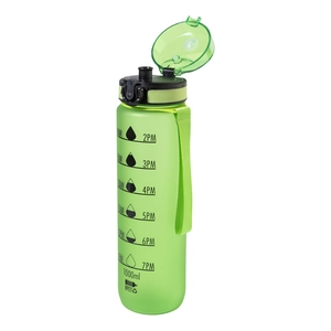 Bouteille avec graduation en RPET - 1 litre personnalisable