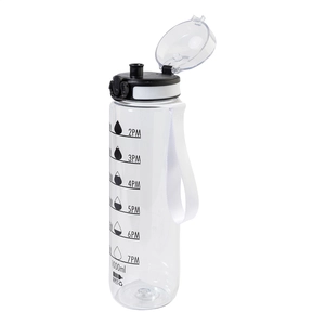 Bouteille avec graduation en RPET - 1 litre personnalisable