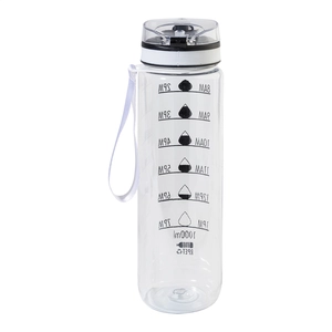 Bouteille avec graduation en RPET - 1 litre personnalisable