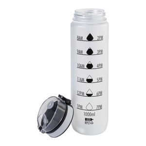 Bouteille avec graduation en RPET - 1 litre personnalisable