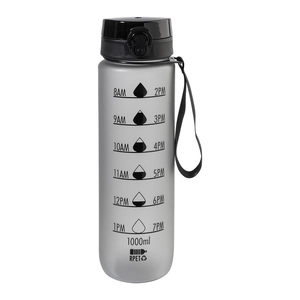 Bouteille avec graduation en RPET - 1 litre personnalisable