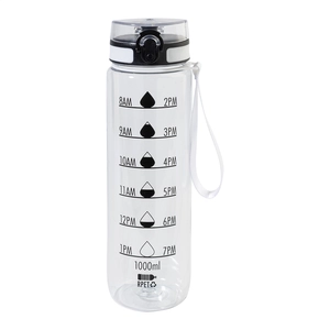 Bouteille avec graduation en RPET - 1 litre personnalisable