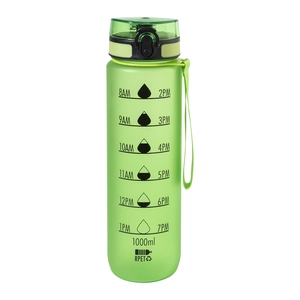 Bouteille avec graduation en RPET - 1 litre personnalisable