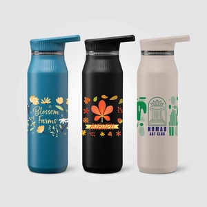 Bouteille en acier inoxydable avec double couvercle et poignée - 750 ml