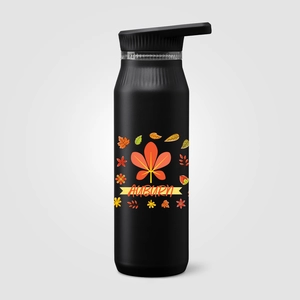 Bouteille en acier inoxydable avec double couvercle et poignée - 750 ml personnalisable