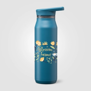 Bouteille en acier inoxydable avec double couvercle et poignée - 750 ml personnalisable