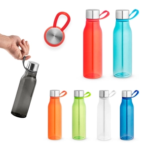 Bouteille en PET recyclé (100 % rPET) avec une finition brillante translucide personnalisable