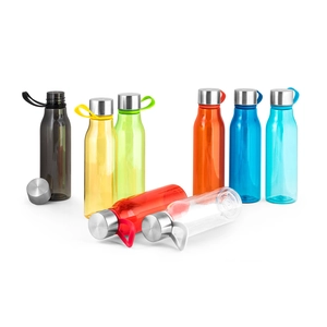 Bouteille en PET recyclé (100 % rPET) avec une finition brillante translucide personnalisable