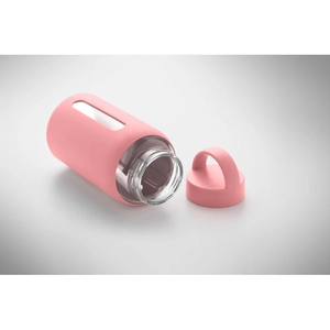 Bouteille en verre borosilicate de haute qualité avec pochette en silicone personnalisable