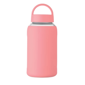 Bouteille en verre borosilicate de haute qualité avec pochette en silicone personnalisable
