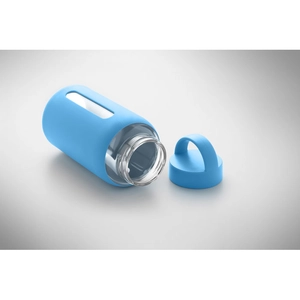Bouteille en verre borosilicate de haute qualité avec pochette en silicone personnalisable