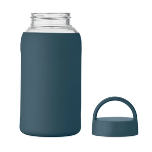 Bouteille en verre borosilicate de haute qualité avec pochette en silicone personnalisable