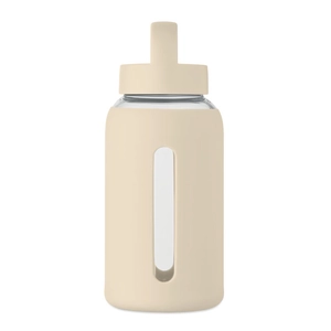 Bouteille en verre borosilicate de haute qualité avec pochette en silicone personnalisable