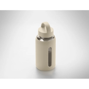 Bouteille en verre borosilicate de haute qualité avec pochette en silicone personnalisable