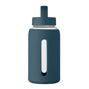 Bouteille en verre borosilicate de haute qualité avec pochette en silicone personnalisable