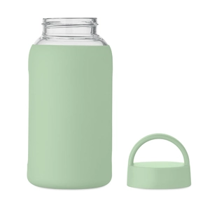 Bouteille en verre borosilicate de haute qualité avec pochette en silicone personnalisable