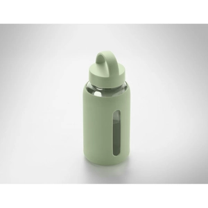 Bouteille en verre borosilicate de haute qualité avec pochette en silicone personnalisable