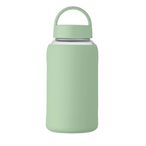 Bouteille en verre borosilicate de haute qualité avec pochette en silicone personnalisable
