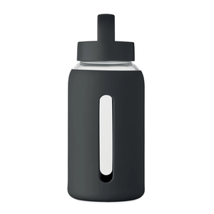 Bouteille en verre borosilicate de haute qualité avec pochette en silicone personnalisable