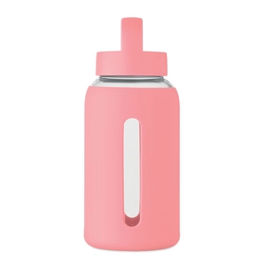 Bouteille en verre borosilicate de haute qualité avec pochette en silicone personnalisable