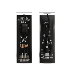 Câble 60W super fast charge avec double logo lumineux recto-verso personnalisable