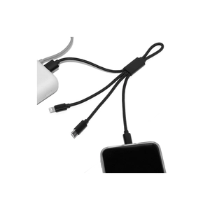 Câble court 4 en 1 charge rapide 20W noir - longueur 18 cm personnalisable