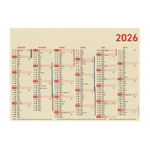 Calendrier bancaire en canne à sucre - Fabrication France personnalisable
