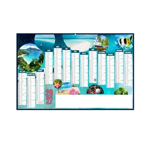 Calendrier bancaire publicitaire 13 mois exotique - avec vernis sélectif