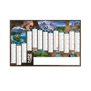 Calendrier bancaire publicitaire 13 mois voyage