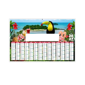 Calendrier bancaire publicitaire découpé ou non thème vacances tropiques