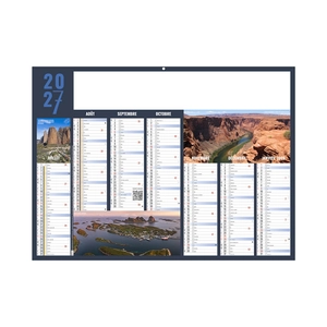 Calendrier bancaire publicitaire thème voyage personnalisable